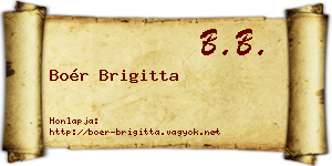 Boér Brigitta névjegykártya